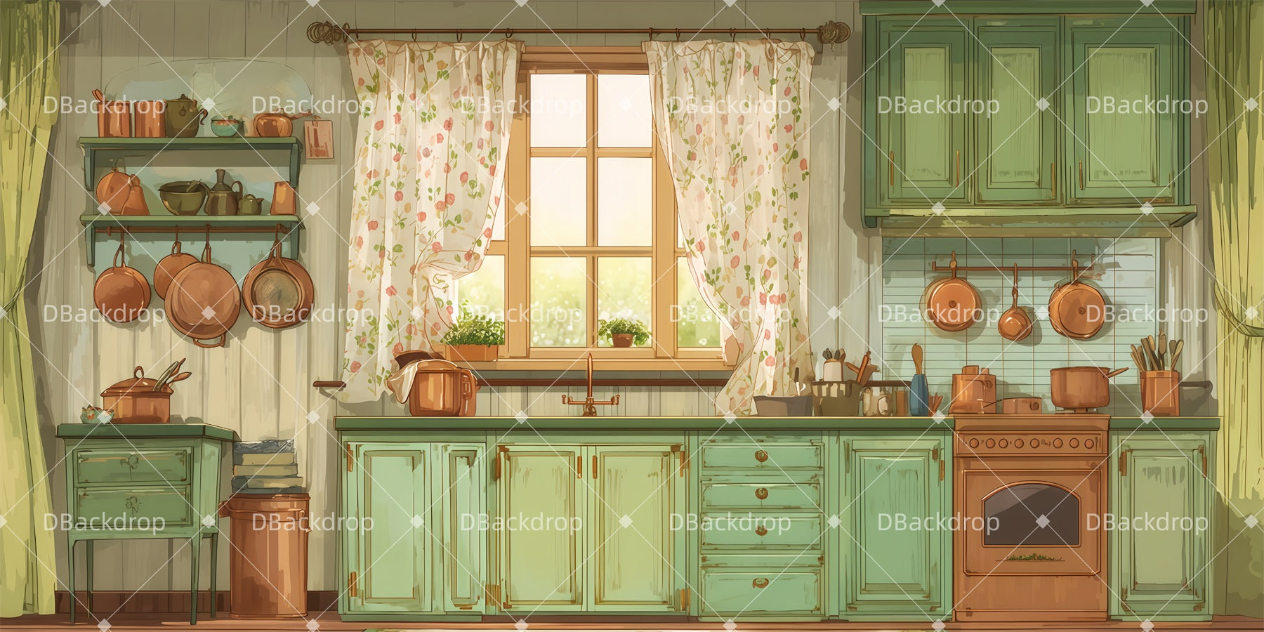 Theater Backdrop Banks Family Kitchen Performance Backdrops TWW510-T38
