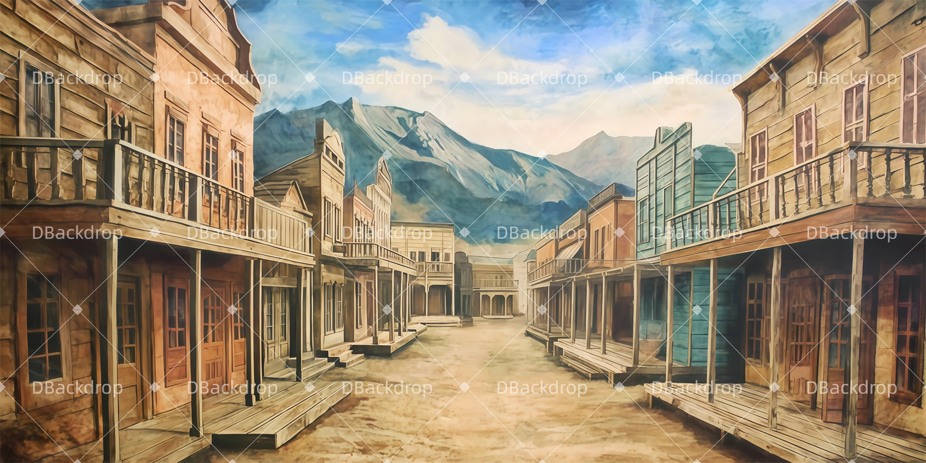 Theater Backdrop Western Town Stage Backdrop Ideas TWW511-T11