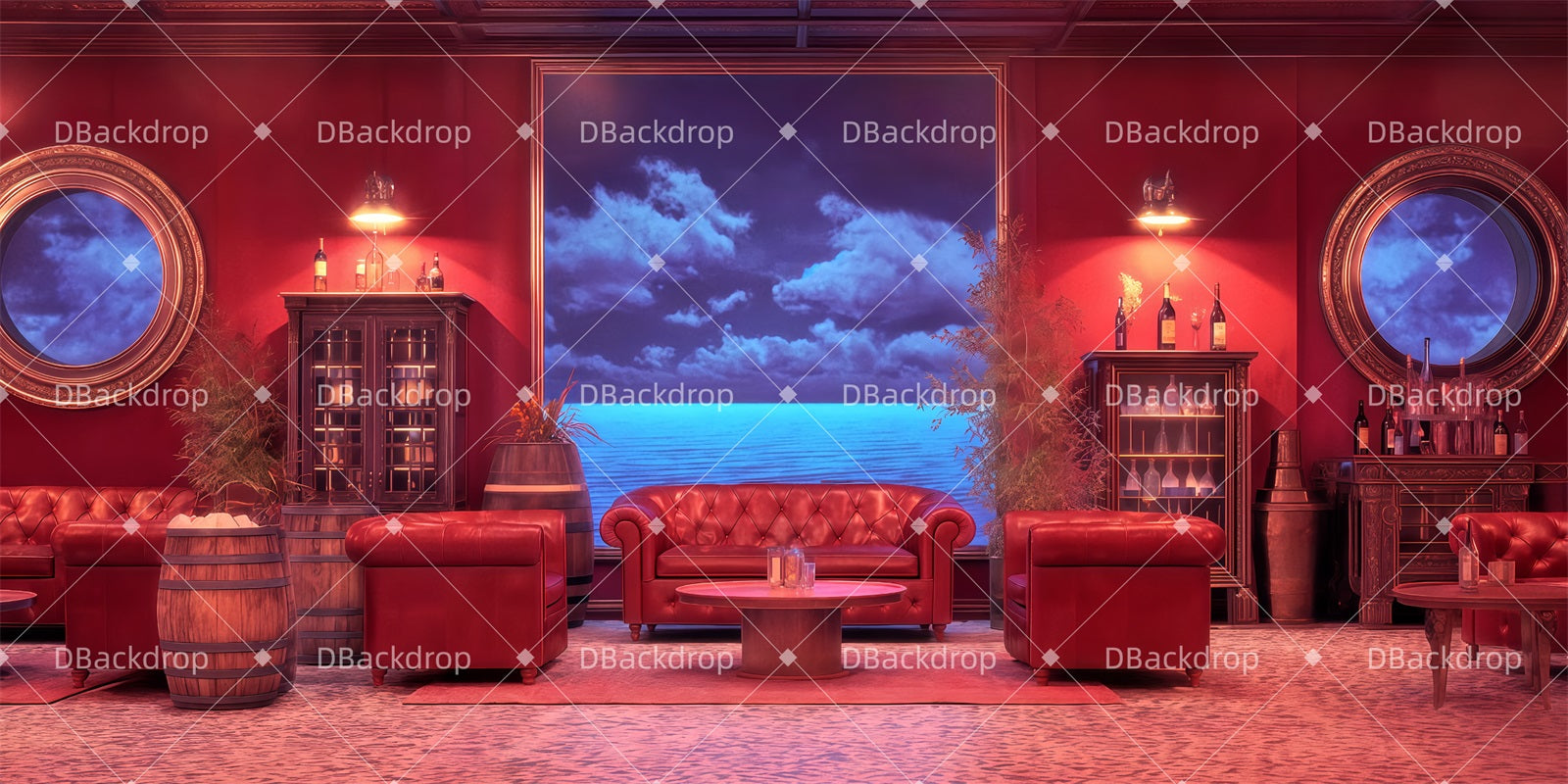 School Play Backdrops Ship Interior Lounge Musical Backdrop TWW511-T27