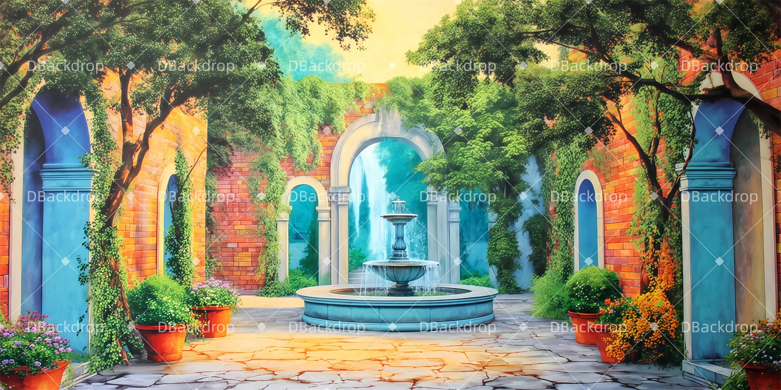 Performance Backdrops Auburn College Courtyard Dance Recital Backdrops TWW511-T34