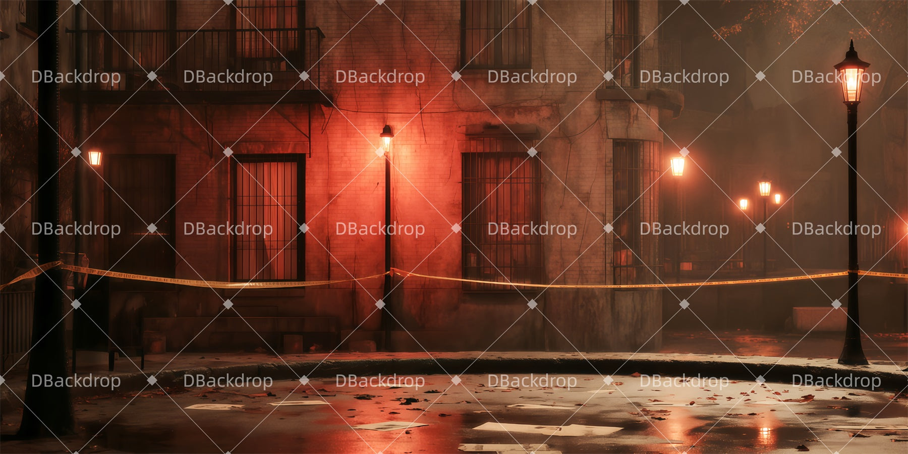 Movie Theater Backdrop Police Investigation Scene Stage Backdrop TWW511-T58