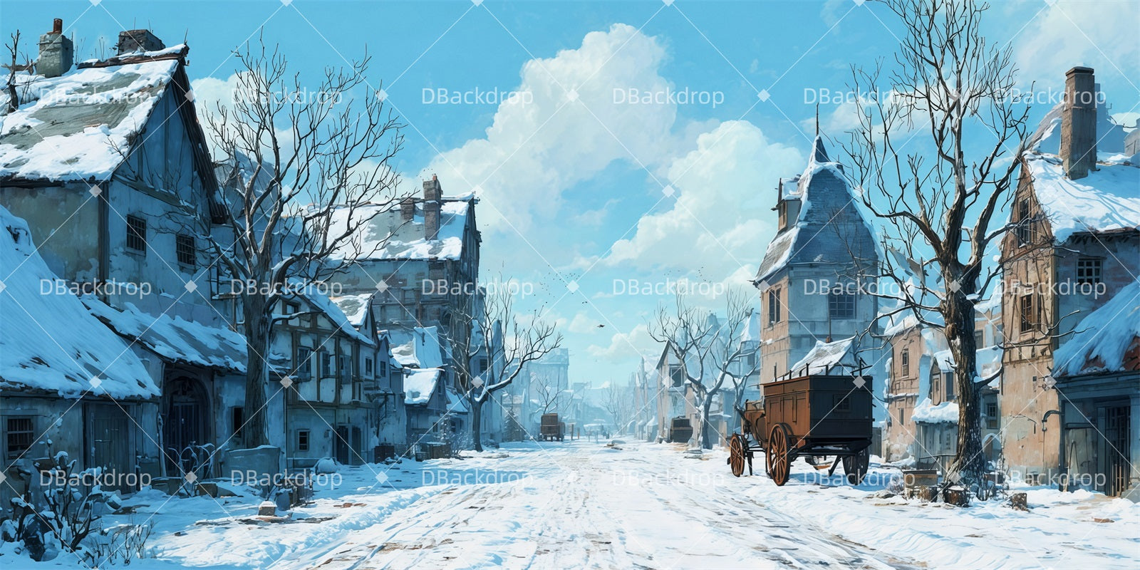 Large Stage Backdrops Winter Street Performance Backdrops TWW511-T64
