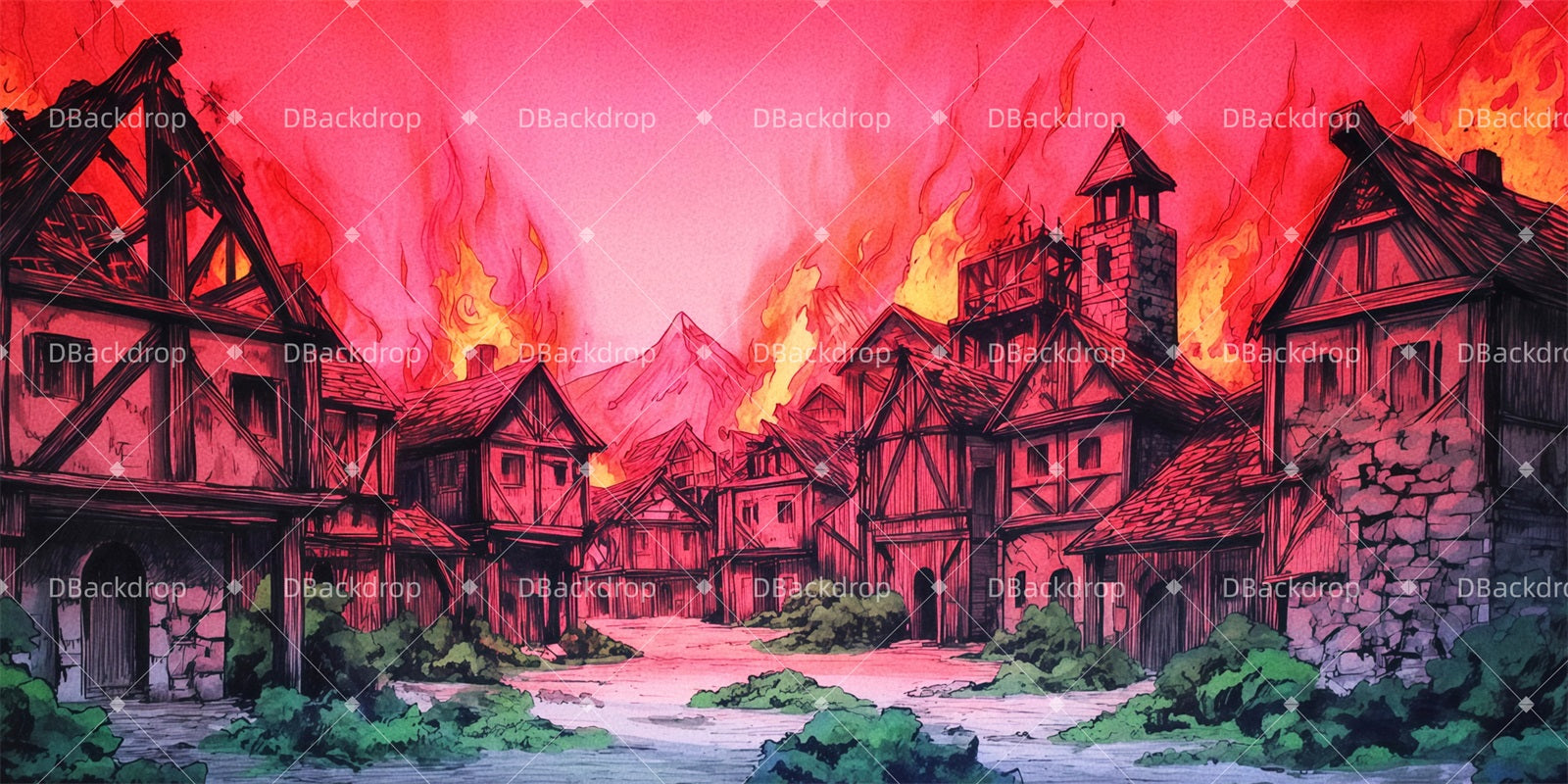 Professional Stage Backdrops Pogrom Theater Stage Backdrop TWW511-T67