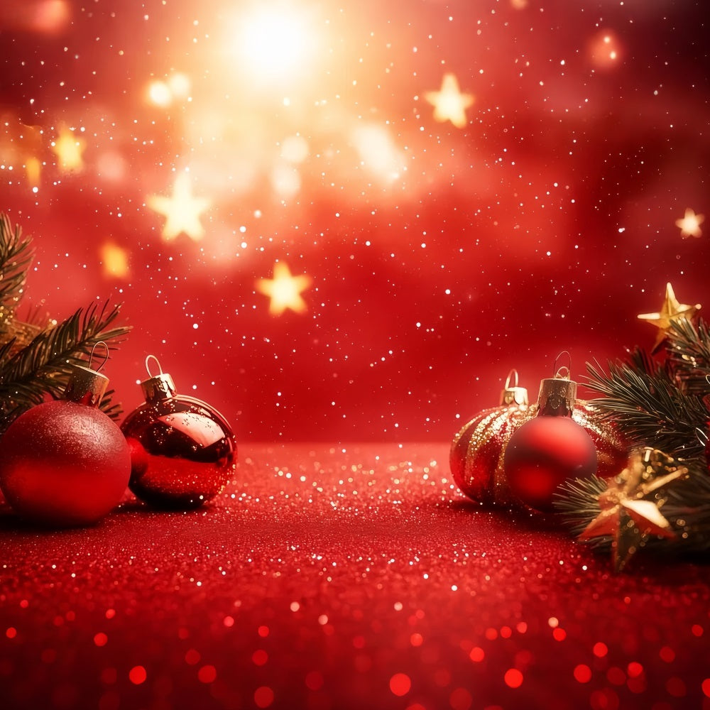 New Years Backdrops Radiant Red Ornaments Happy New Year 2026 Backdrop TWW512-17