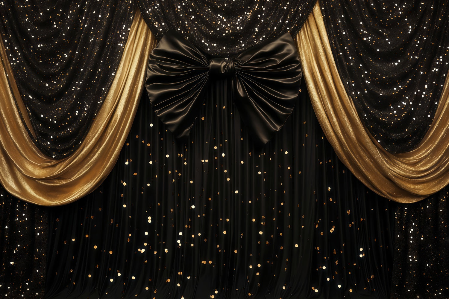 New Year Photo Backdrop Luxury Draped Shimmer Bokeh Gold Glitter Backdrop TWW512-19