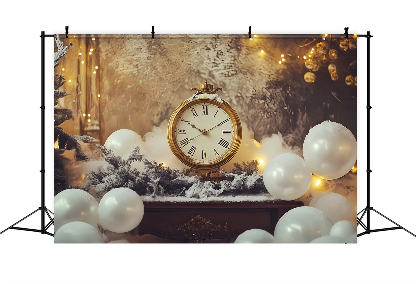 New Year Backdrop Frosted Countdown Clock Lights New Years Eve Backdrop TWW512-22