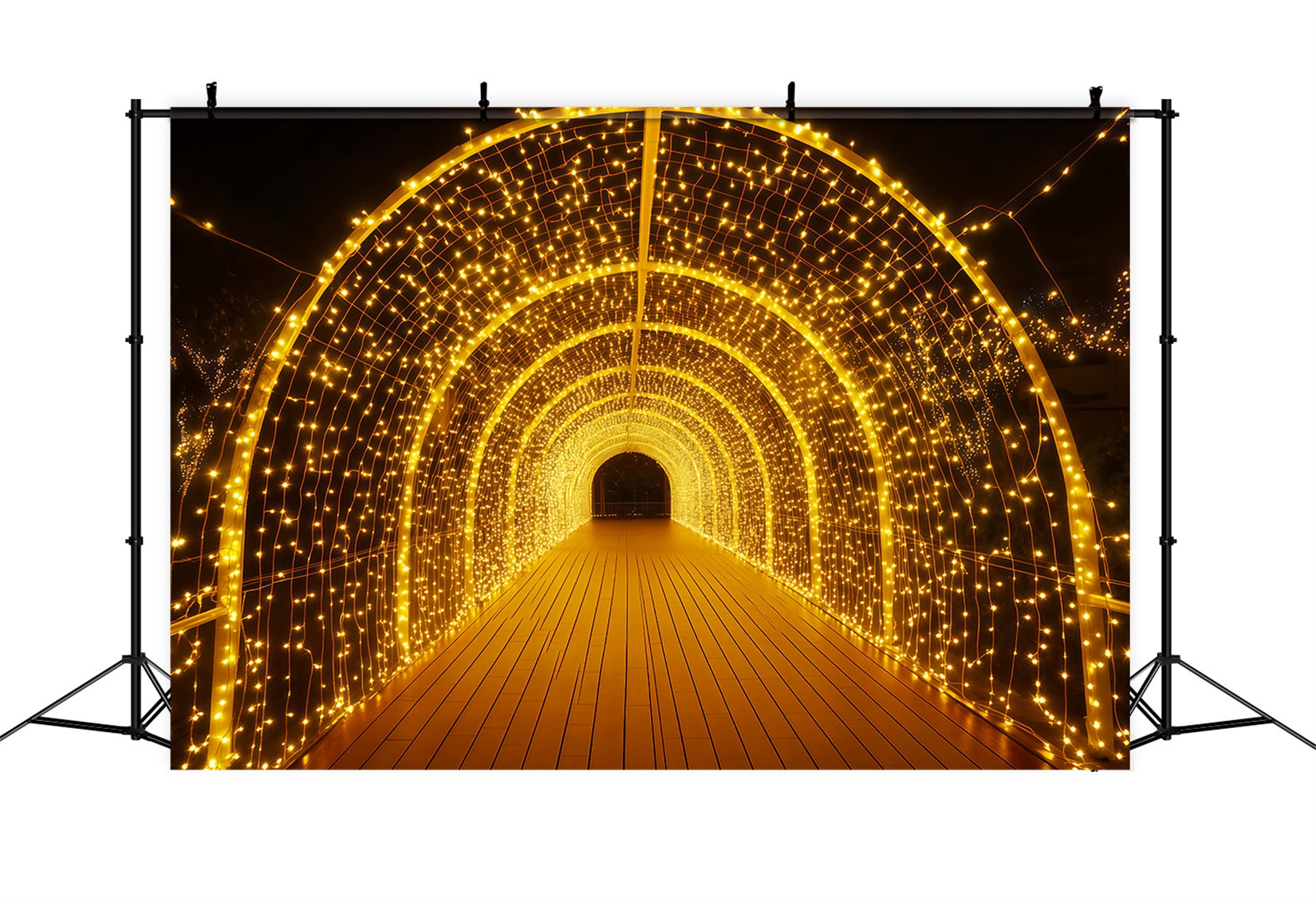 New Year's Backdrop Bokeh Light Tunnel Sparkles Gold Glitter Backdrop TWW512-30