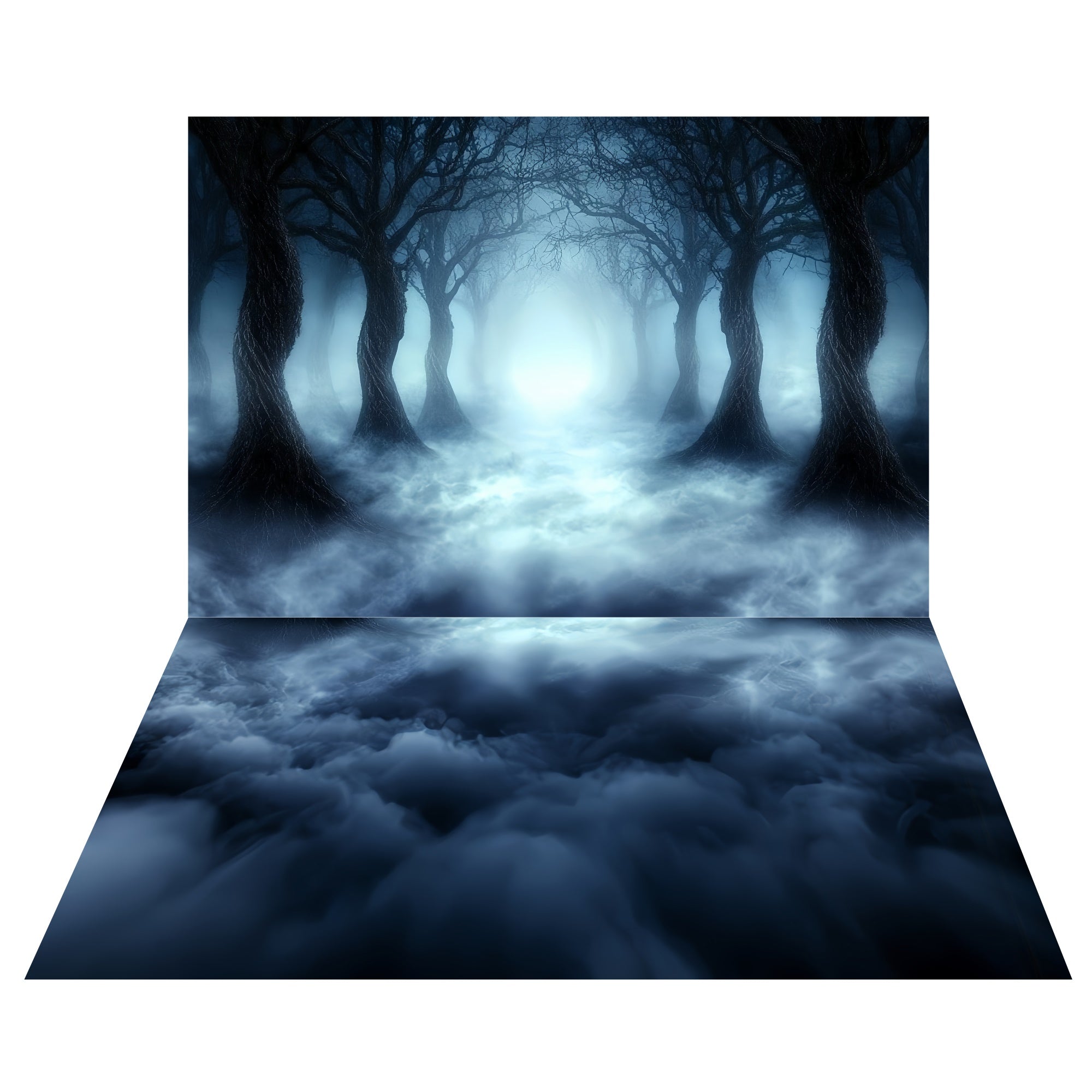 Foggy Forest Glow Backdrop+Phantom Mist Floor Backdrop TWW57-58