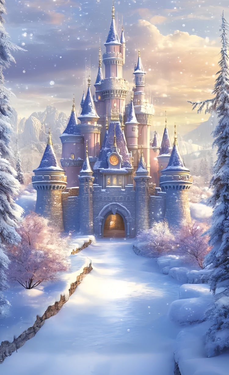 Winter Photo Backdrop Royal Winter Castle Sweep Backdrop TWW57-98