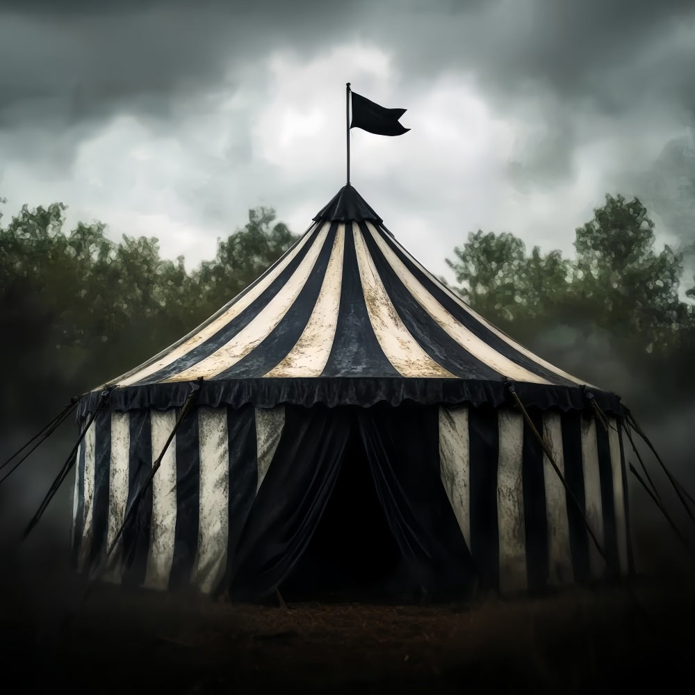 Carnival Tent Backdrop Vintage Black White Tent Circus Carnival Backdrop TWW59-10