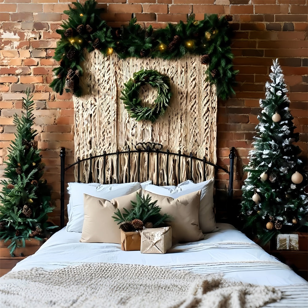 Headboard Backdrop Macrame Rustic Bed Christmas Backdrop for Photos TWW59-103