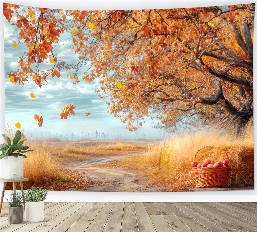 Fall Forest Backdrop Rustic Orchard Autumn Path Forest Backdrop TWW59-150