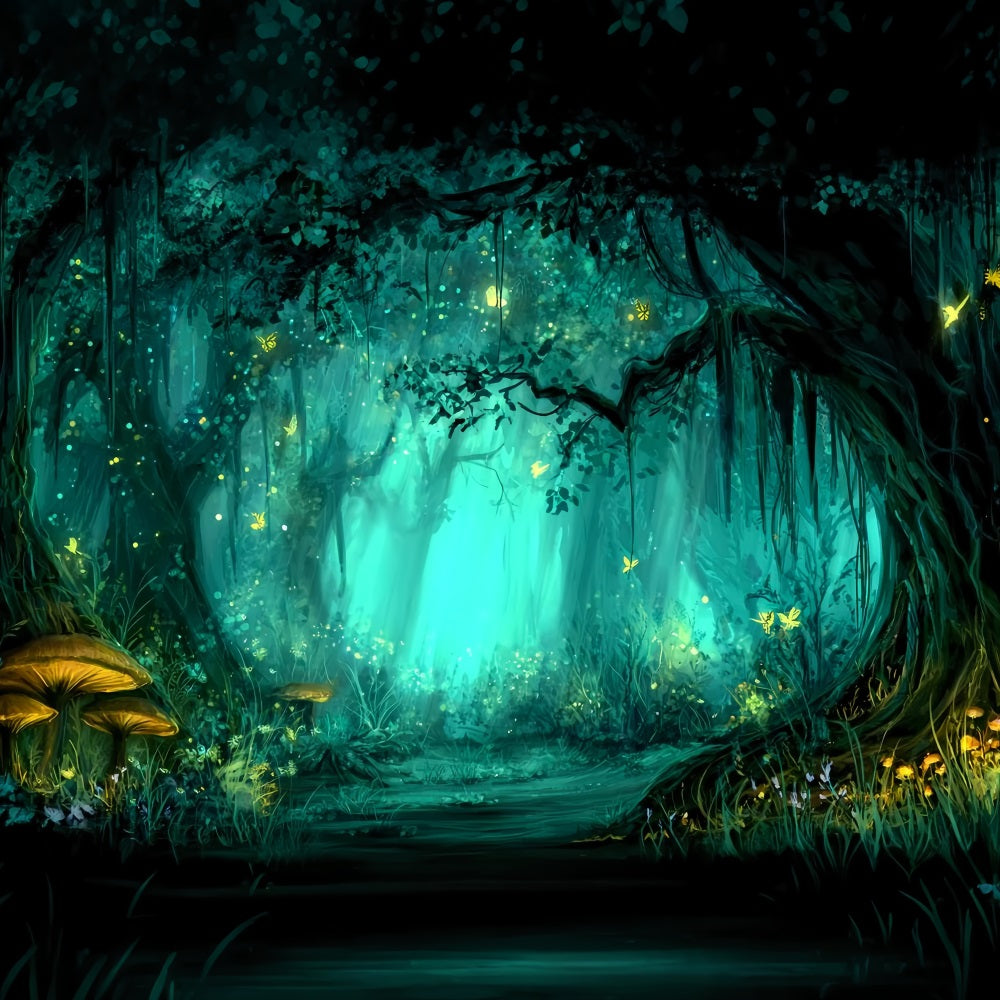 Enchanted Forest Backdrop Mystic Glowing Fairy Woods Forest Backdrop TWW59-158