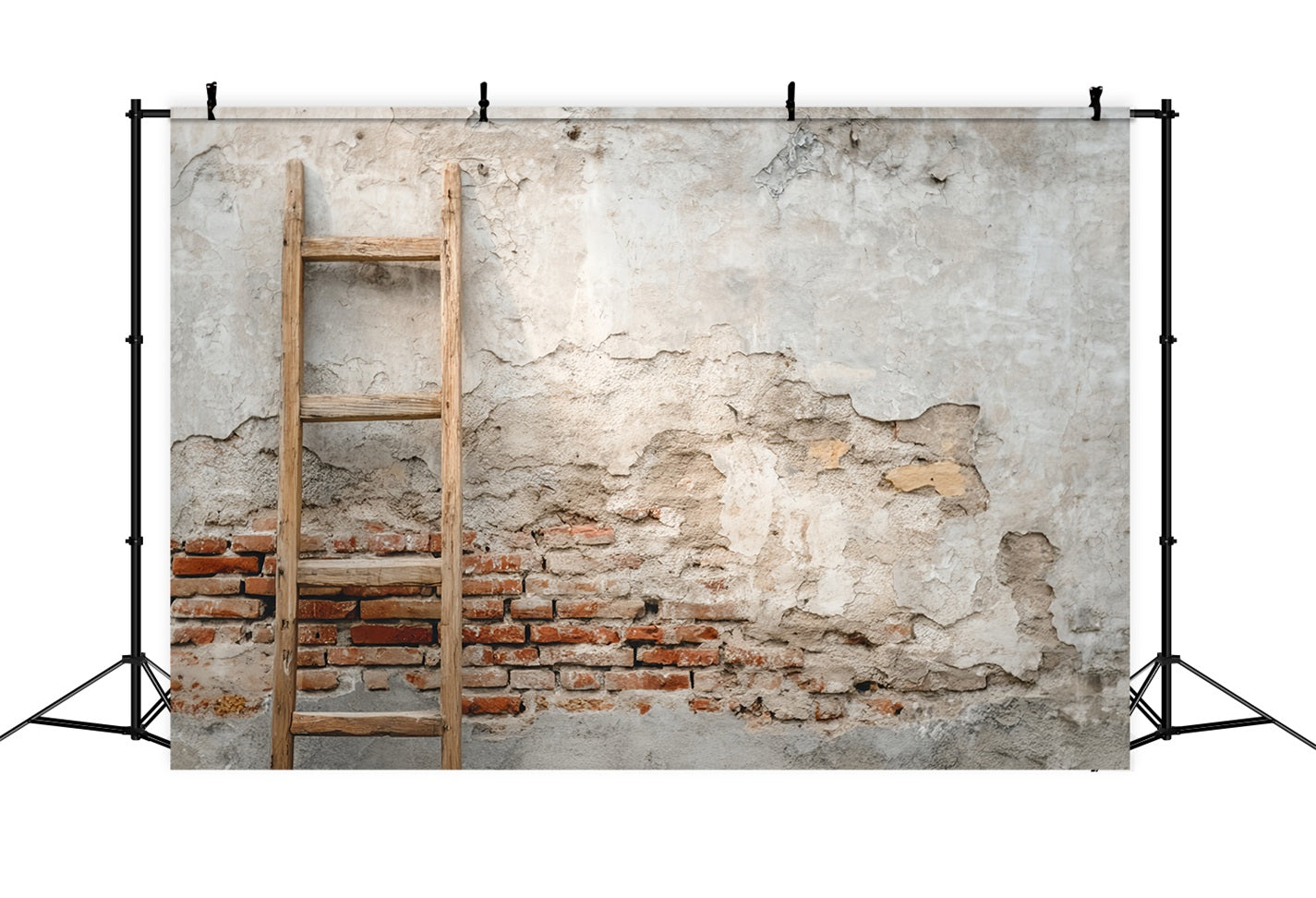 Brick Photography Backdrop Concrete Wall Wood Ladder Brick Backdrop TWW59-186