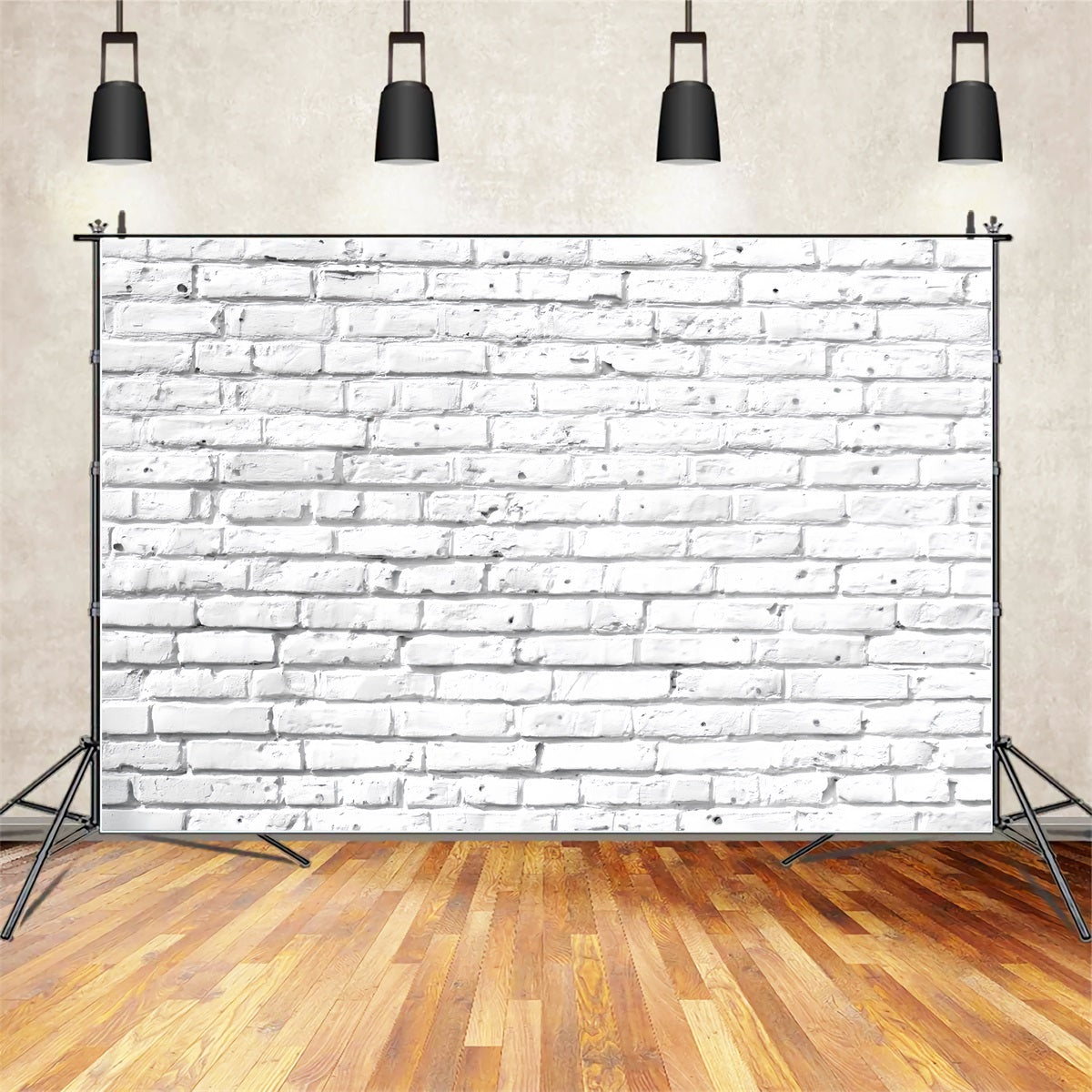 White Brick Backdrop Whitewashed Distressed Texture Brick Wall Backdrop TWW59-188