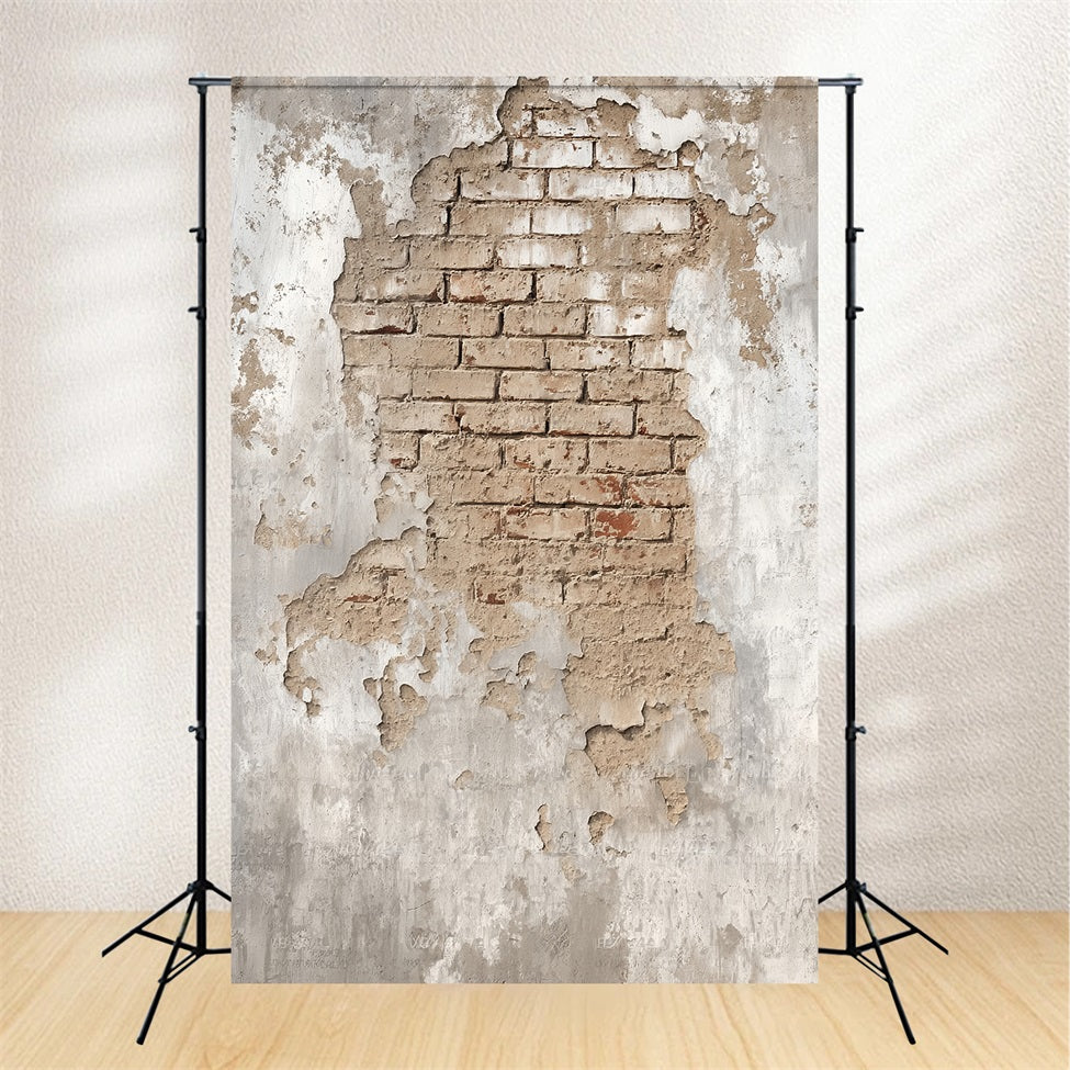 Brick Photo Backdrop Aged Plaster Exposed Brickwork Brick Backdrop TWW59-191