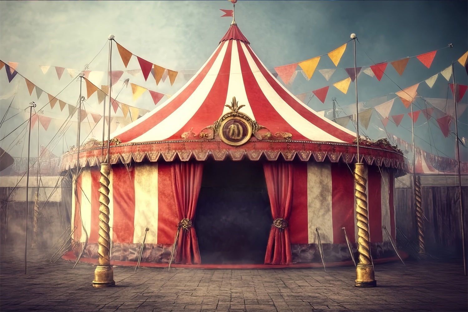 circus tent vintage Carnival Tent Backdrop Vintage Striped Tent Circus Carnival Backdrop TWW59-2, 7'W*5'H(2.2*1.5m)