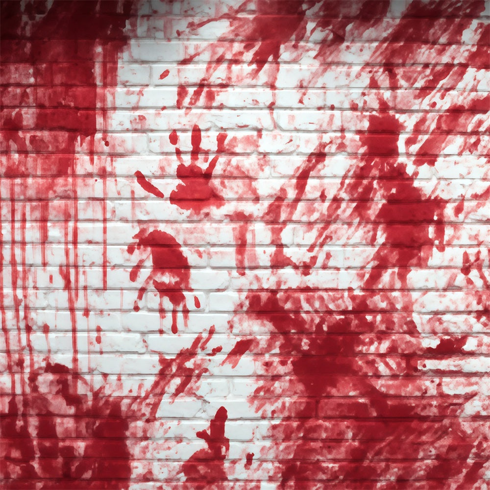 Brick Backdrop Photography Bloody Handprint Horror Wall Brick Backdrops TWW59-204