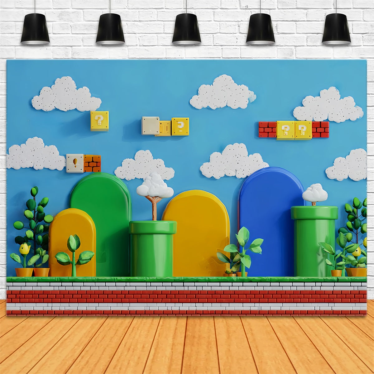 Preschool Backdrop Retro Cartoon Game World Back To School Backdrop TWW59-208