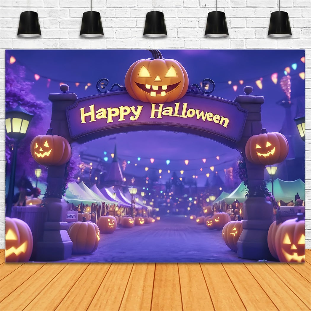 Halloween Circus Backdrop Pumpkin Carnival Gate Photography Circus Backdrop TWW59-21