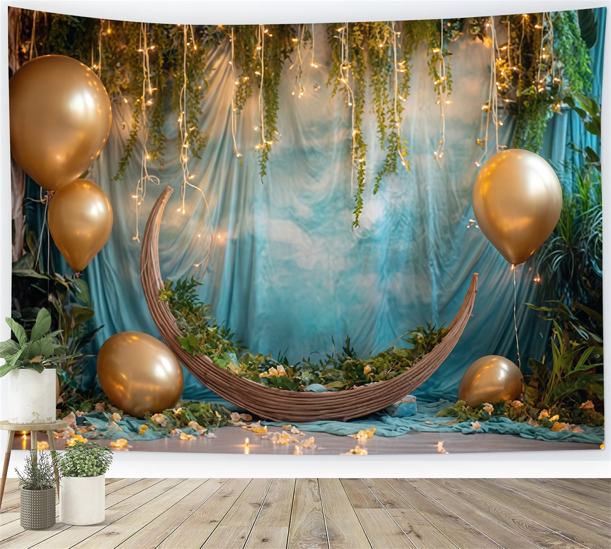 Cake Smash Backdrops Golden Moonlight Jungle Dream Cake Photography Backdrops TWW59-250