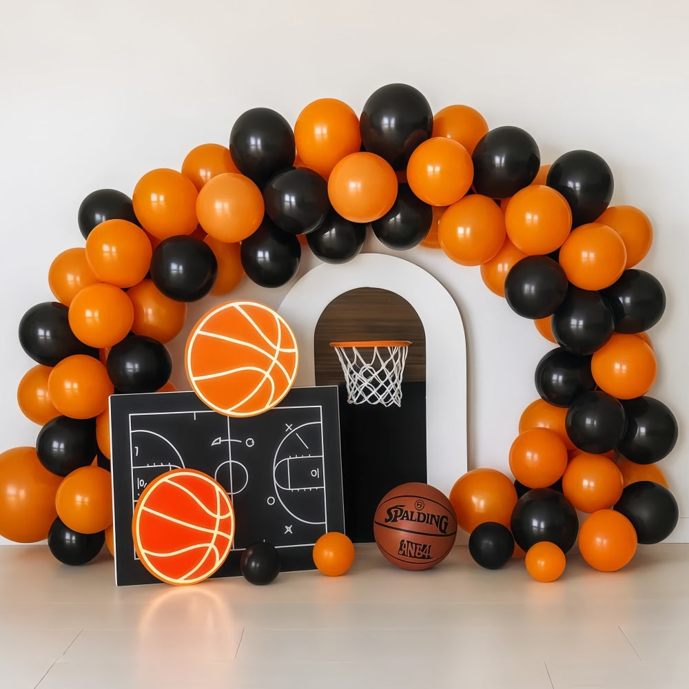 Cake Smash Backdrops Basketball Hoop Neon Party Birthday Photo Backdrop TWW59-260
