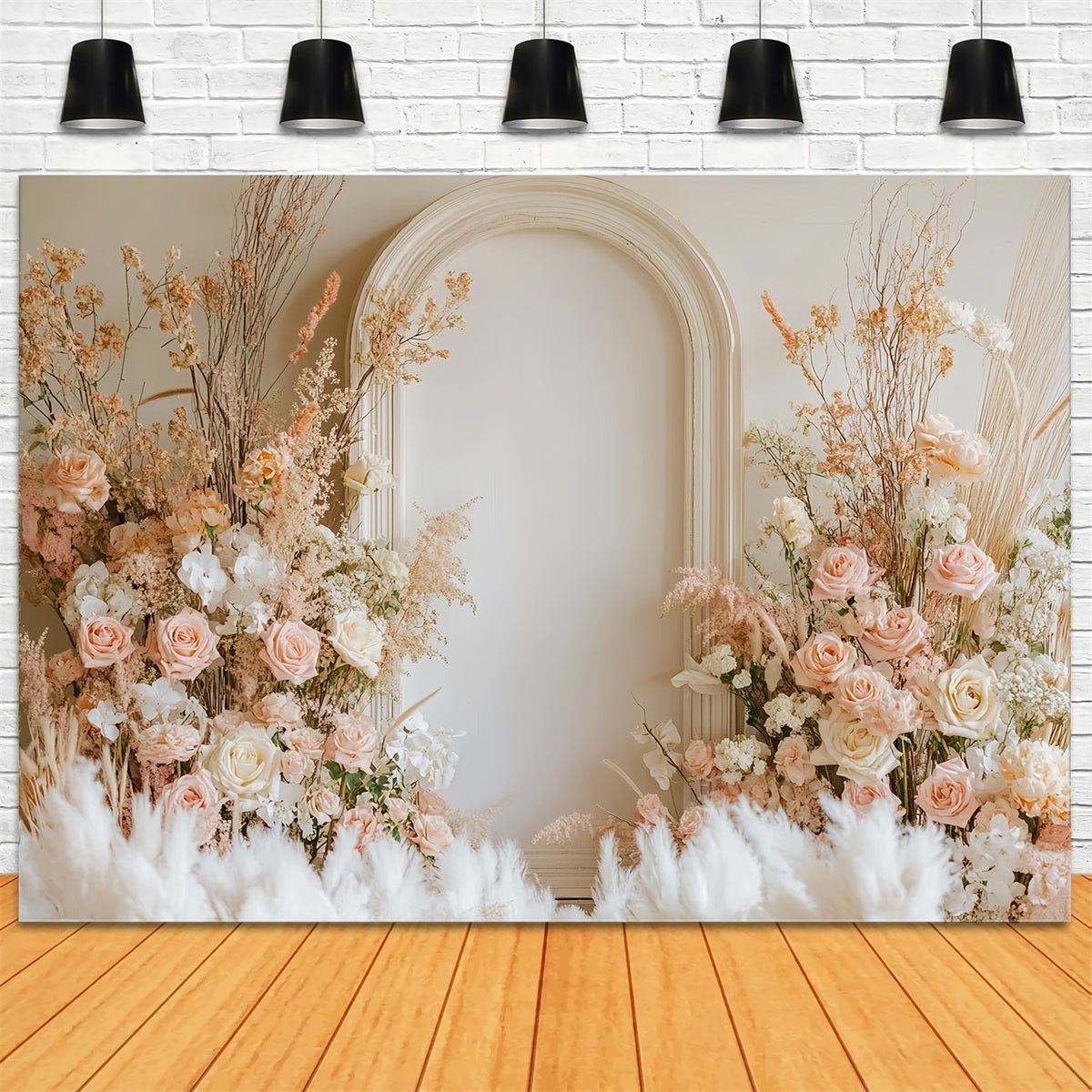 Wedding Boho Backdrop Blush Rose Arch Floral Elegance Wedding Backdrop TWW59-35