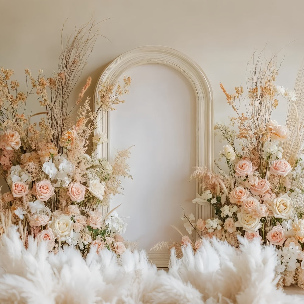 Wedding Boho Backdrop Blush Rose Arch Floral Elegance Wedding Backdrop TWW59-35
