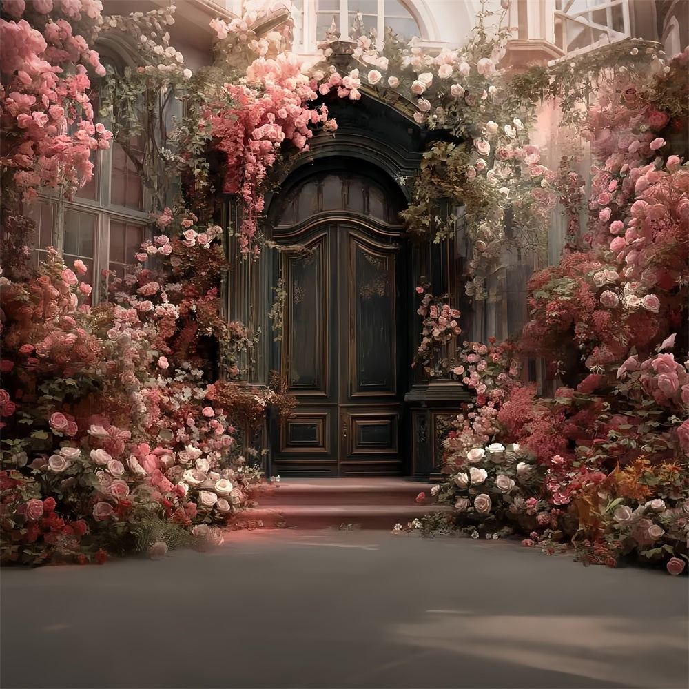 Wedding Vintage Romantic Garden Rose Doorway Bloom Wedding Backdrop Ideas TWW59-37