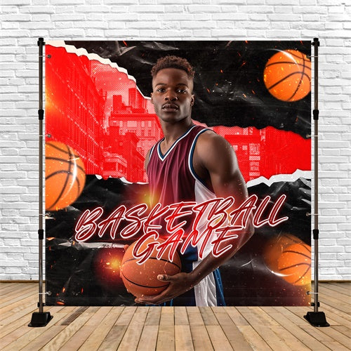 Basketball Backdrop Urban Hoops Vibe Custom Sports Event Backdrop TWW6-13