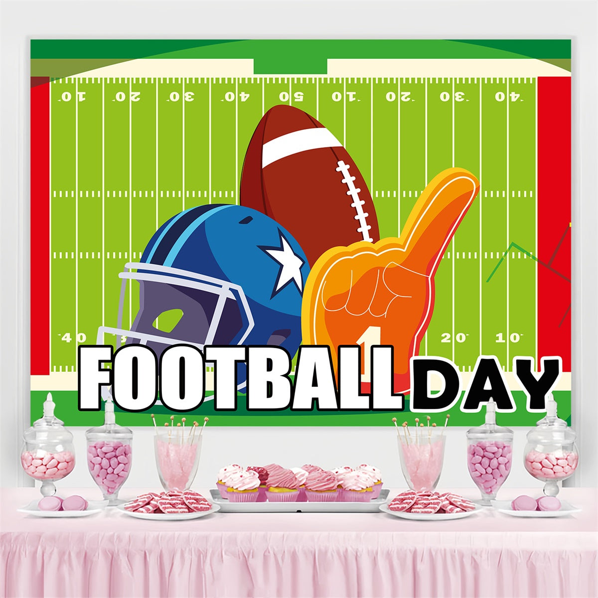 Football Backdrop Football Frenzy Field Sports Event Backdrop TWW6-25