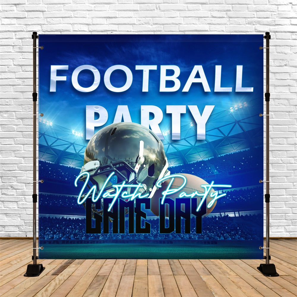 Football Field Backdrop Night Stadium Watch Custom Sports Event Backdrop TWW6-26
