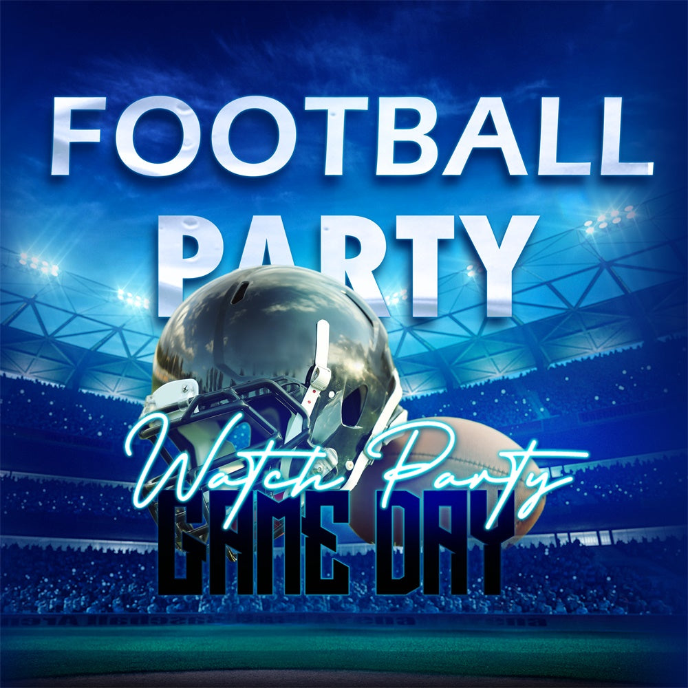 Football Field Backdrop Night Stadium Watch Custom Sports Event Backdrop TWW6-26