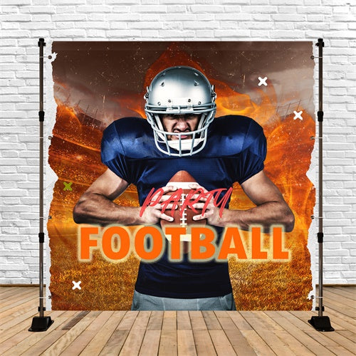 Sports Theme Backdrop Flame Field Football Custom Backdrop TWW6-28