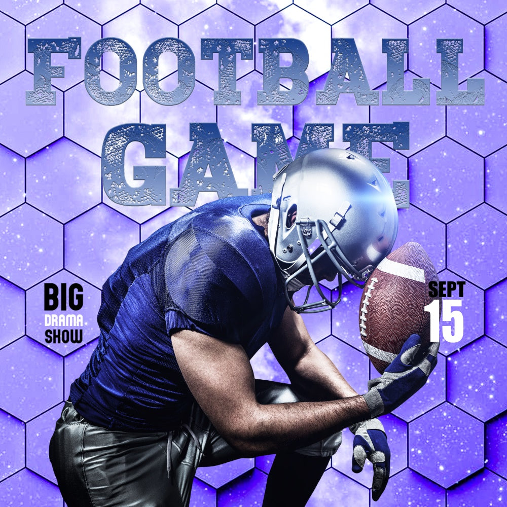 Sports Photo Backdrop Night Glory Game Day Personalized Backdrop TWW6-29