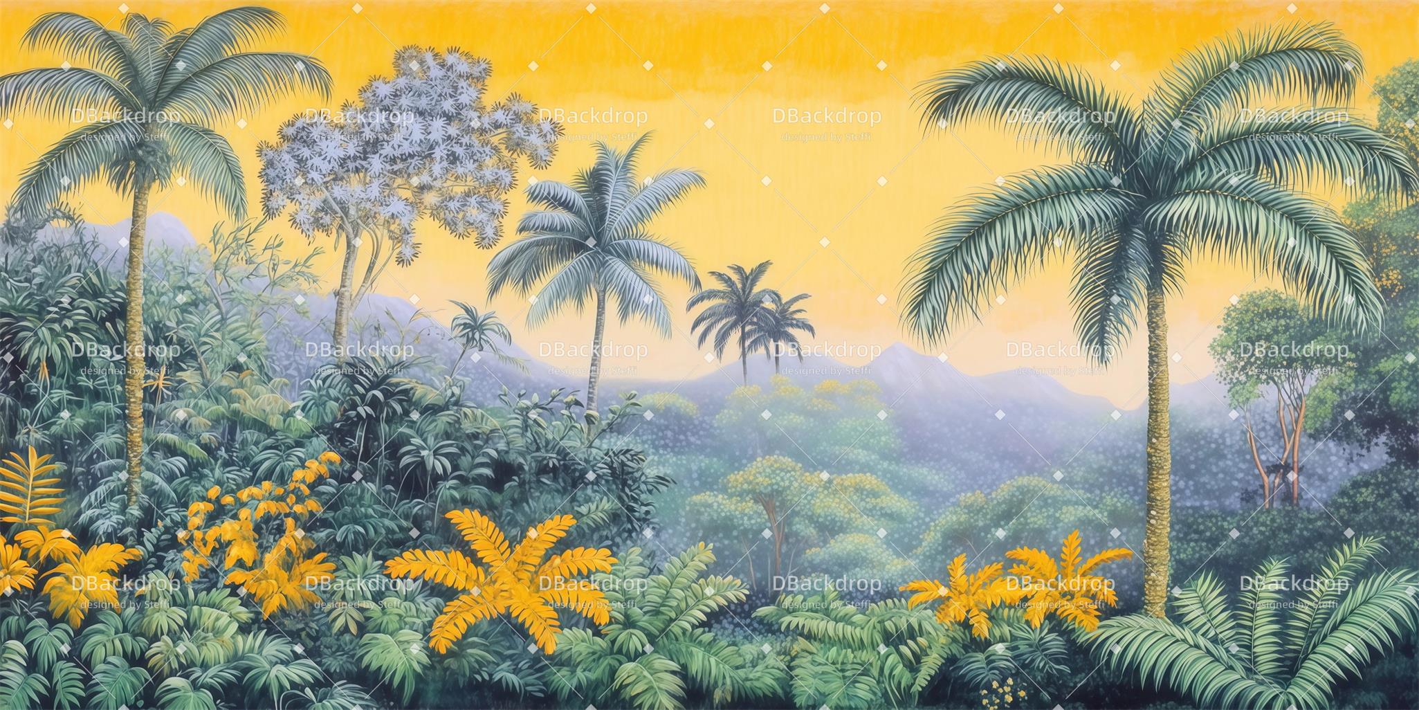 School Dance Backdrop Tropical Rainforest Dance Backdrop CSH59-T54