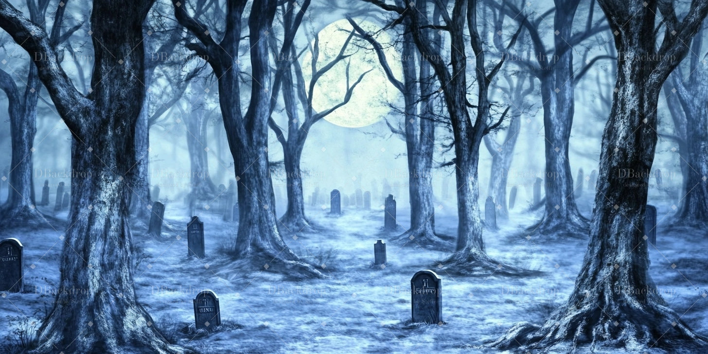 Theater Backdrop Winter Graveyard Stage Backdrops for Sale CSH59-T3
