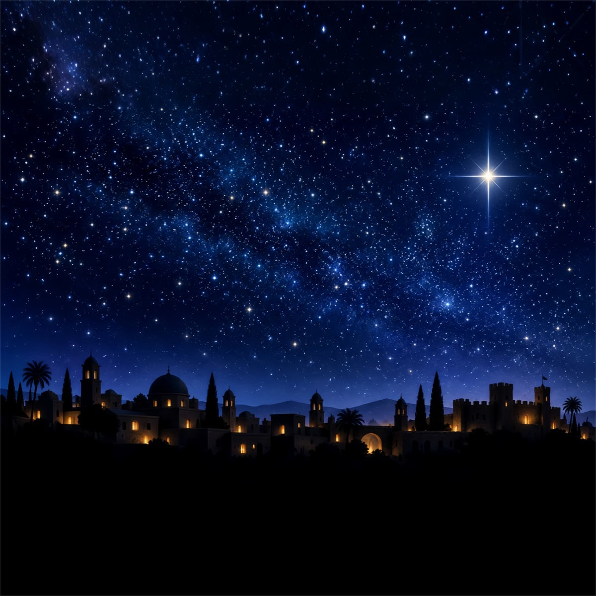 Nativity Scene Backdrop Nativity Stable Snowy Village Christmas Photo Backdrop Ideas ZTT610-38