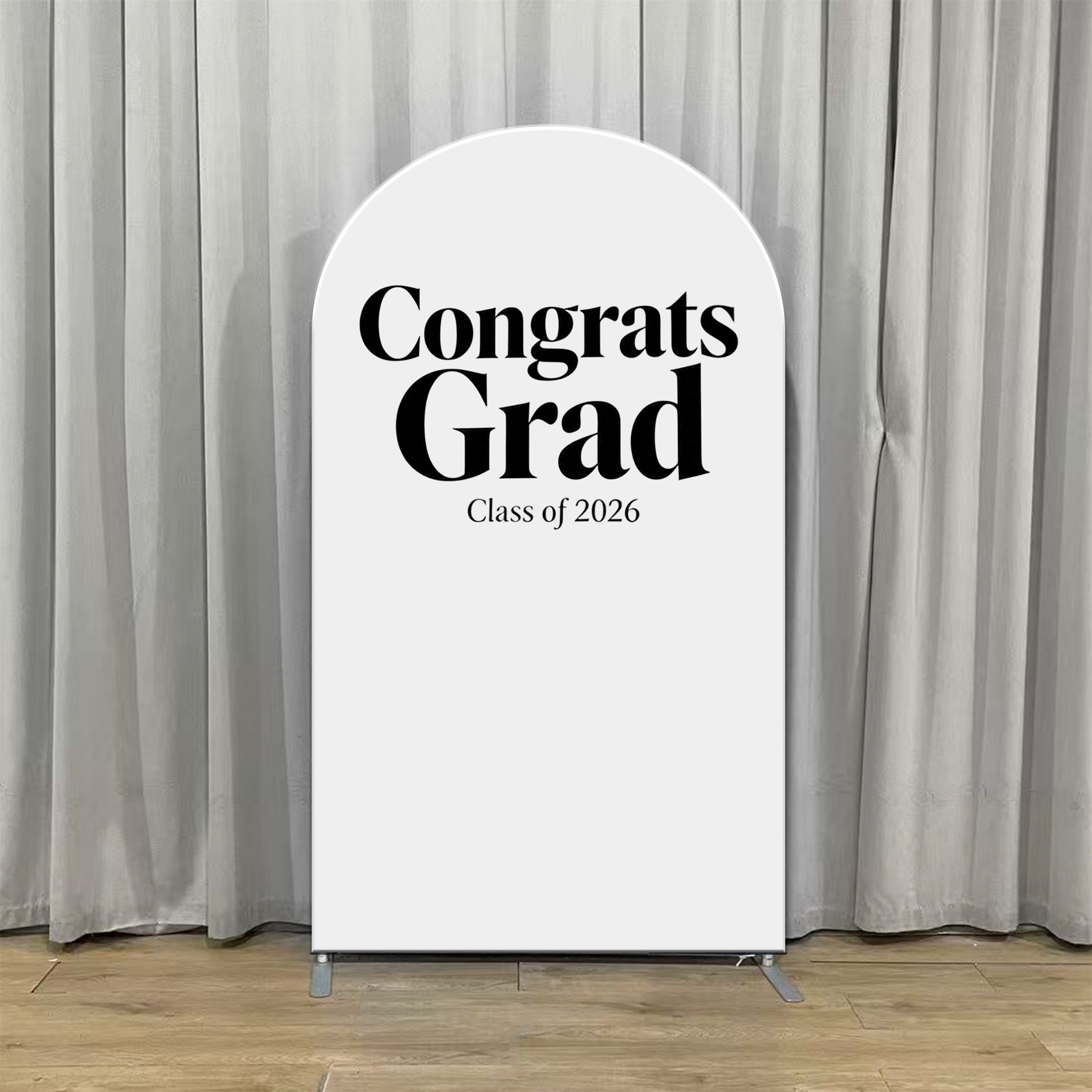 College Graduation Arch Backdrop White Black Classic 2026 University Graduation Arch Backdrop ZTT64-17