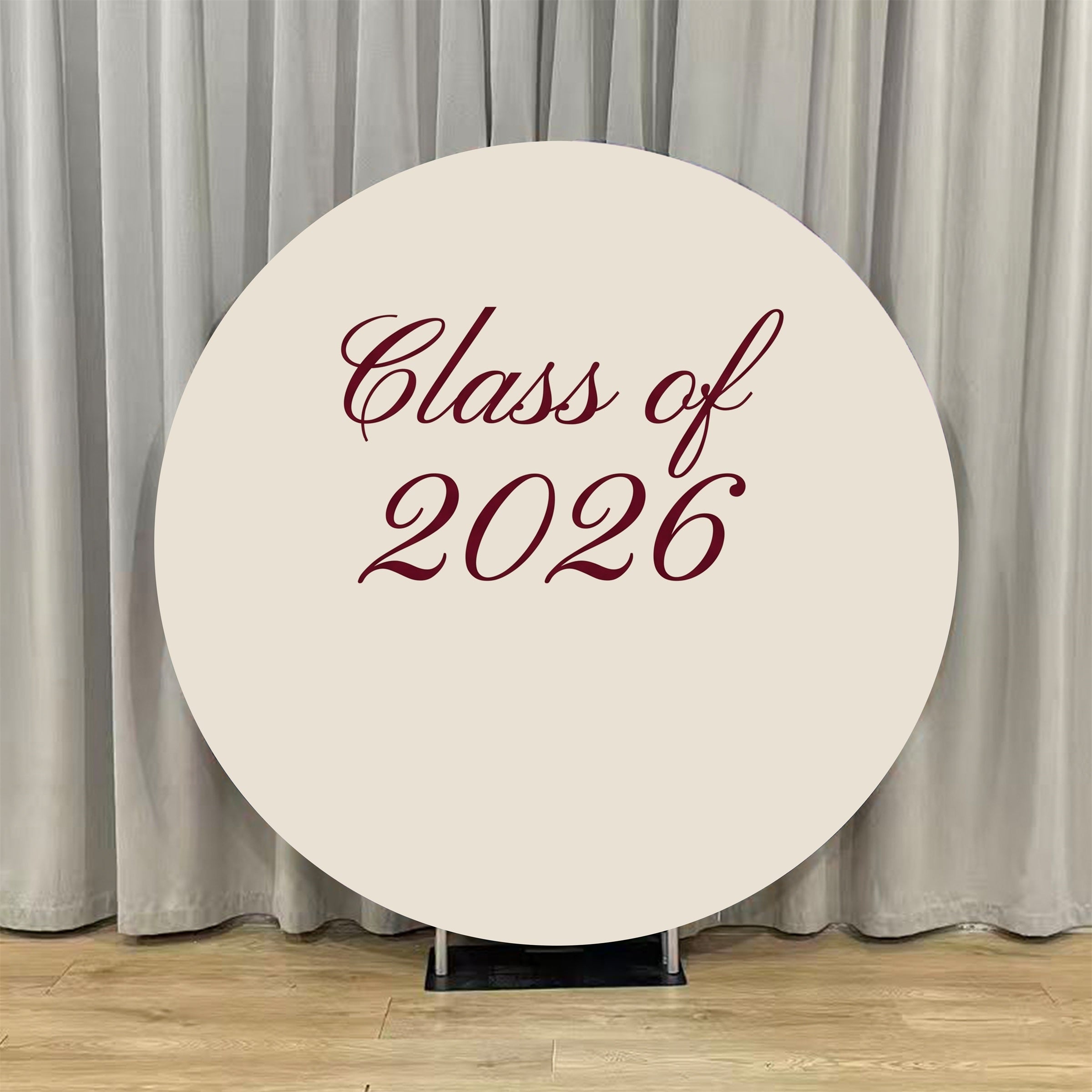 Graduation Round Backdrop Beige Maroon Class Personalized Graduation Round Backdrop ZTT64-24