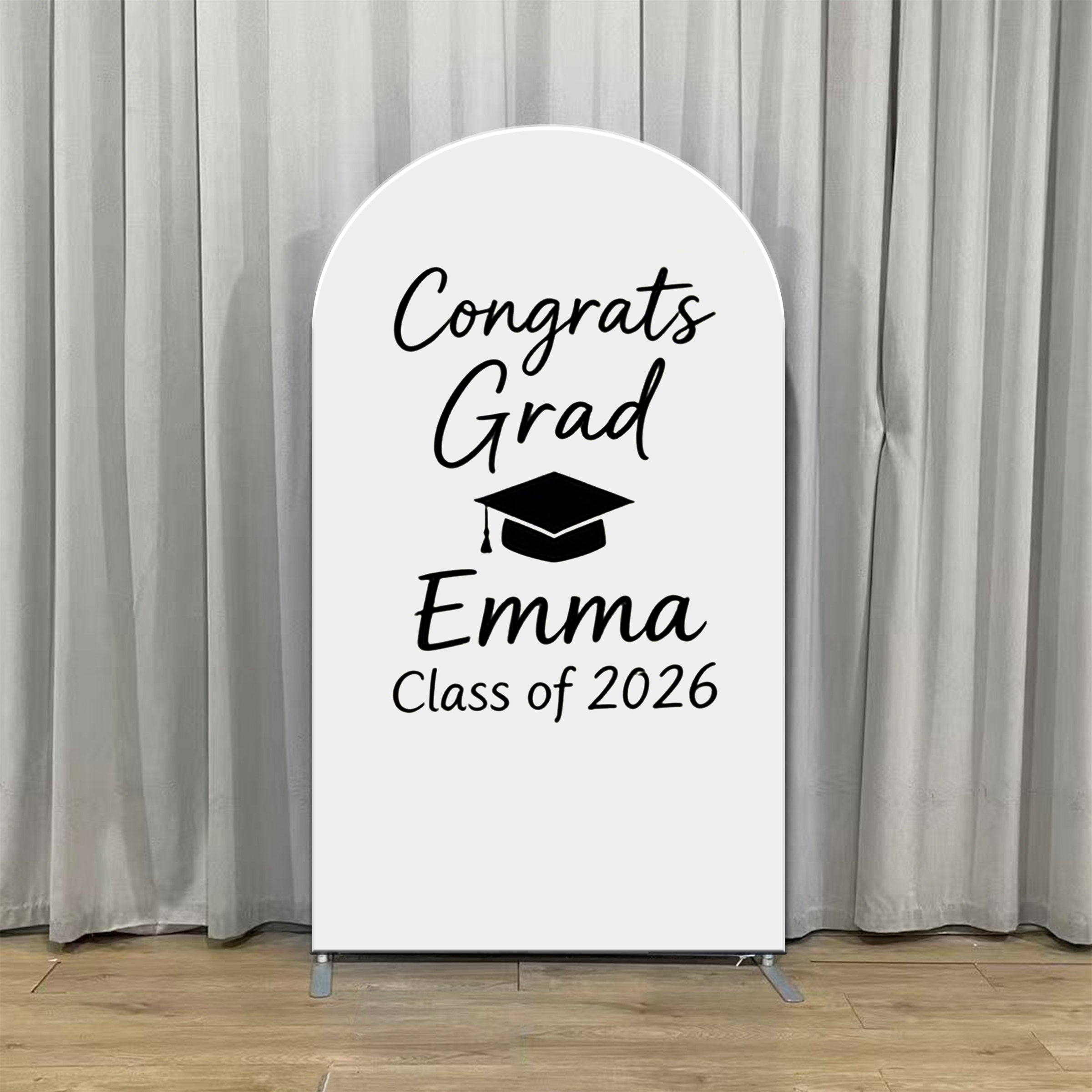 Personalized Graduation Arch Backdrop White Arch Cap Party Decor Custom Graduation Arch Backdrop ZTT64-4