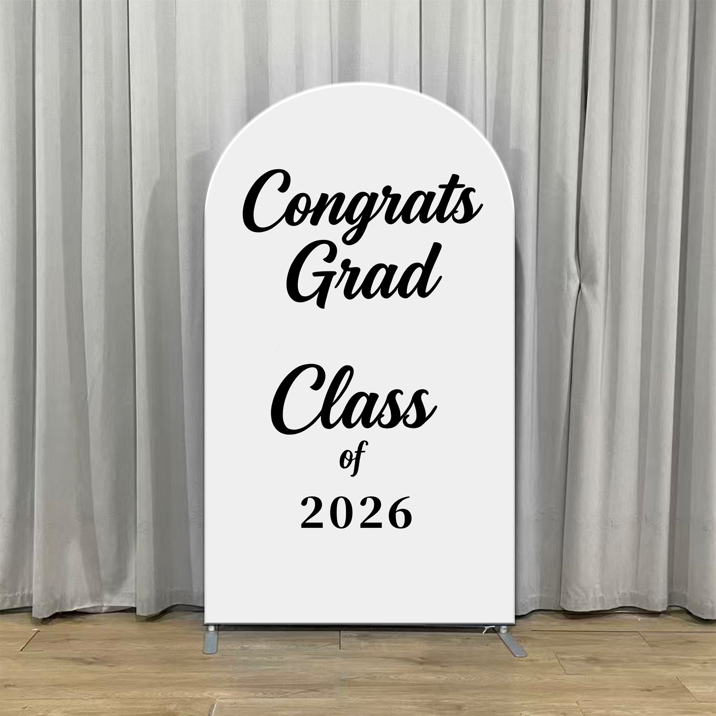 Arch Graduation Photo Booth Backdrop White Black Classic 2026 Graduation Arch Photo Backdrop ZTT64-9