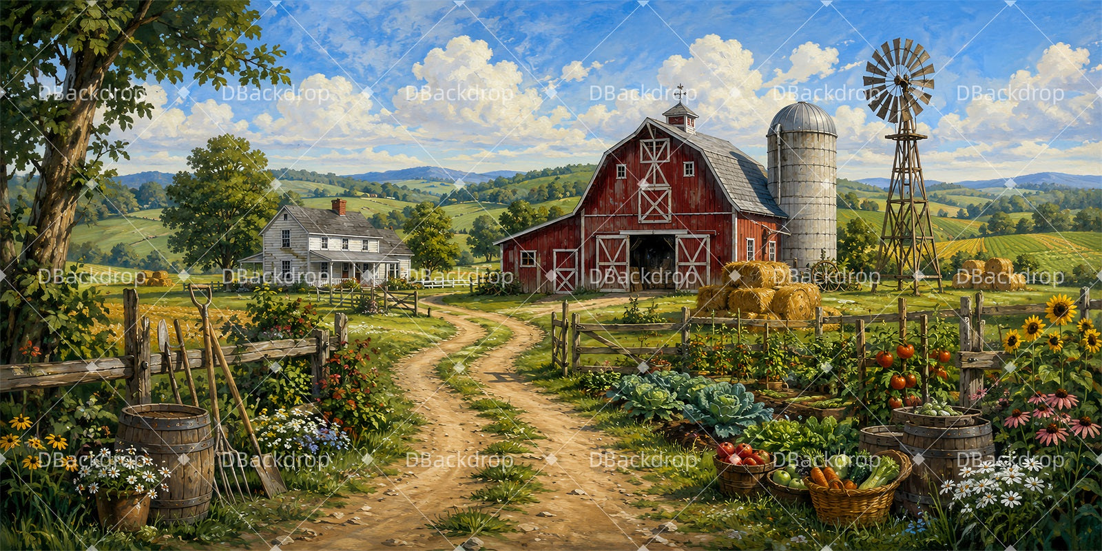 Farm Backdrop Country Farm Magnified VBS Backdrop ZTT65-T15
