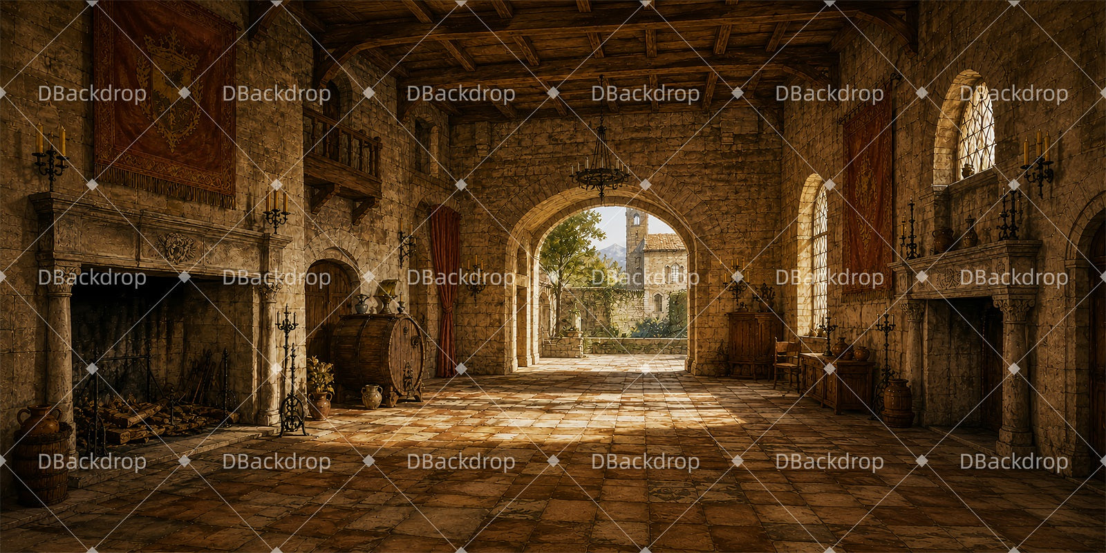 Stage Backdrop Ideas Stone Great Hall Cheap Theater Backdrops ZTT65-T56