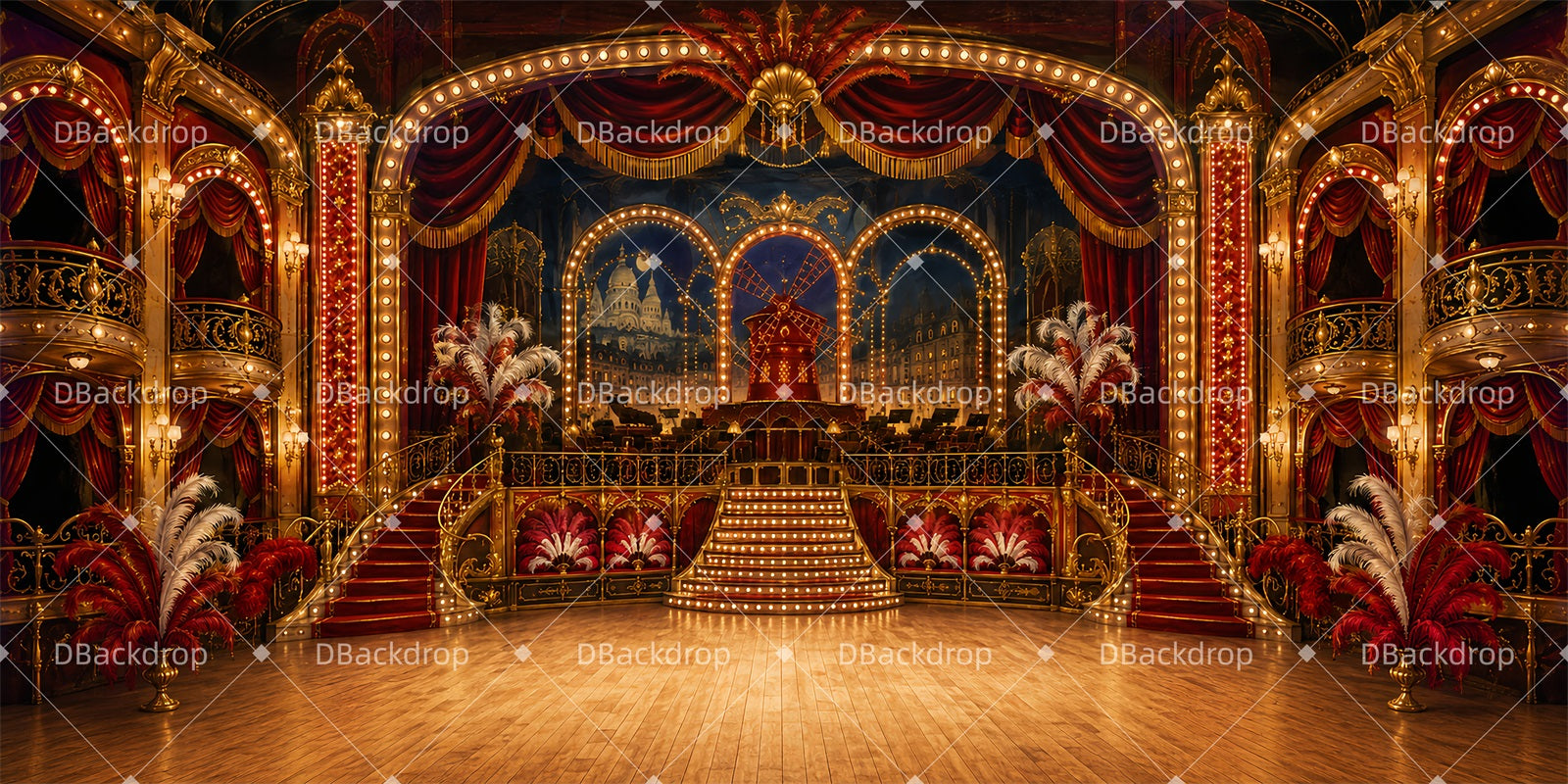 Musical Backdrop Moulin Stage Professional Stage Backdrops ZTT66-T140