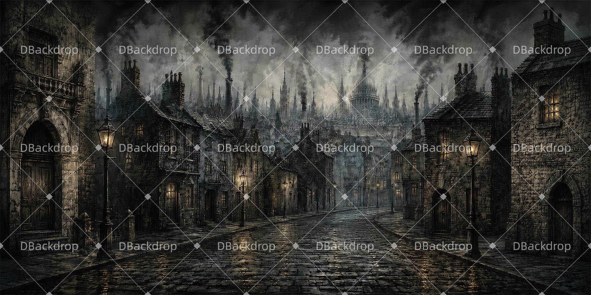 Professional Stage Backdrops Smoky London Scenic Backdrops ZTT6-T97