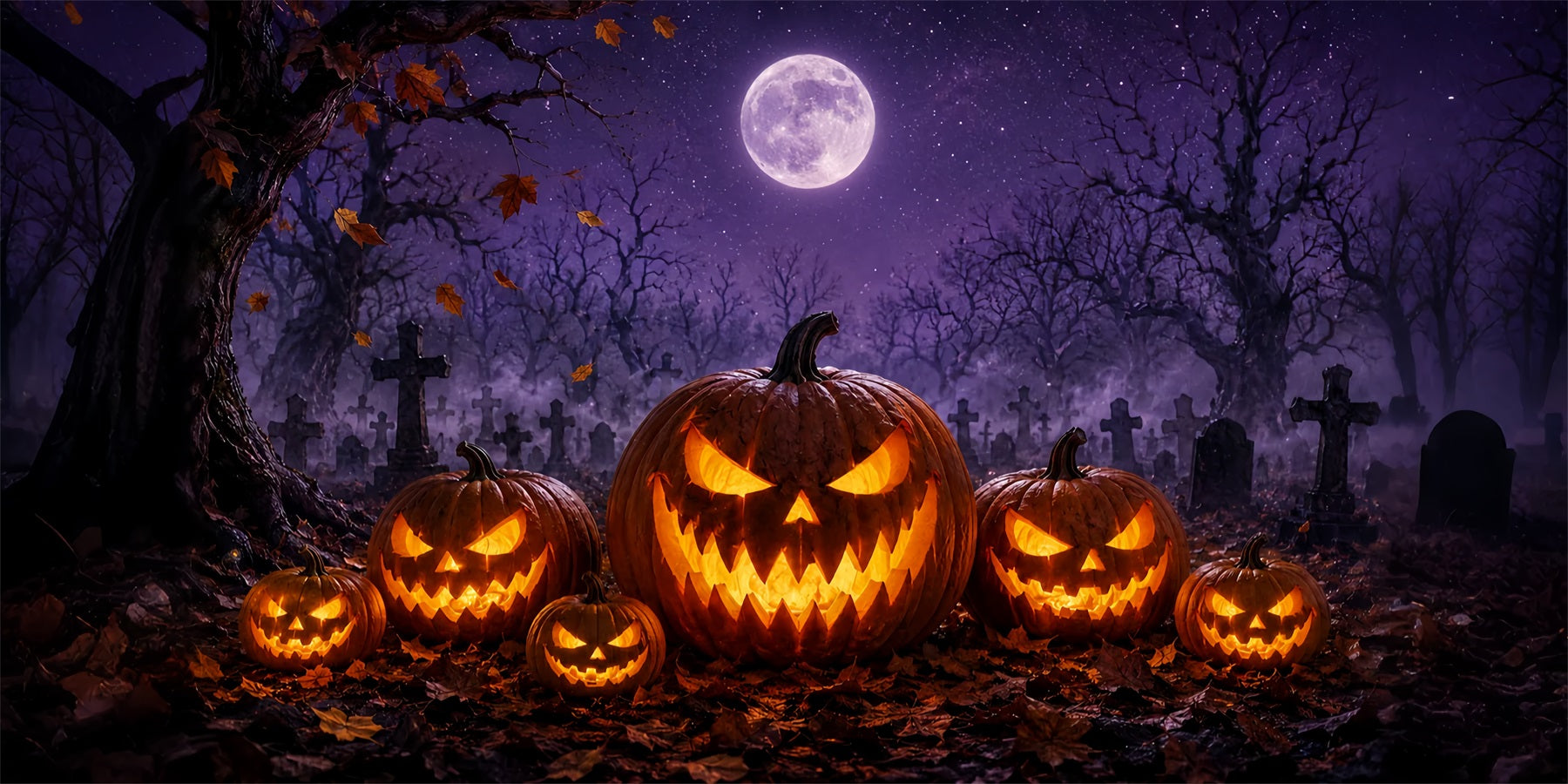 Pumpkin Halloween Garage Door Cover Jack O Lanterns Cemetery Large Halloween Garage Door Cover ZTT68-11-2 car