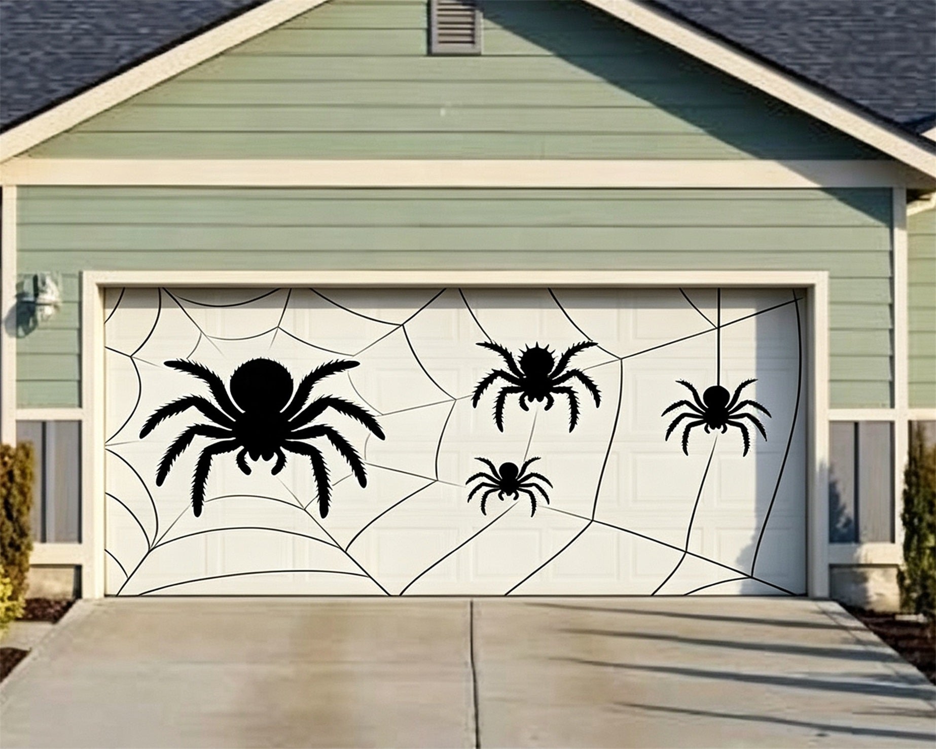 Spider Web Garage Door Cover Spider Web Silhouette Pattern Halloween Party Garage Door Cover ZTT68-18-2 car