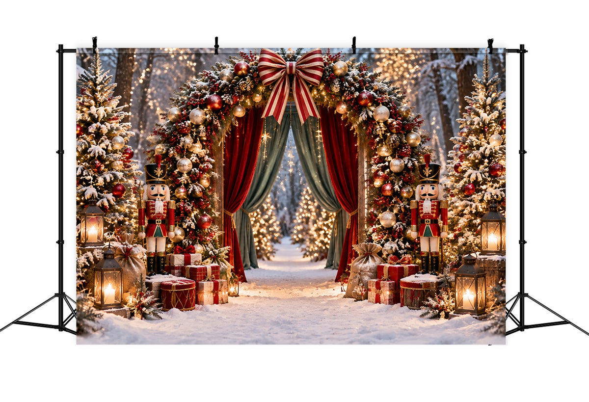 Professional Christmas Backdrops Nutcracker Forest Curtain Arch Christmas Photography Backdrop ZTT69-64
