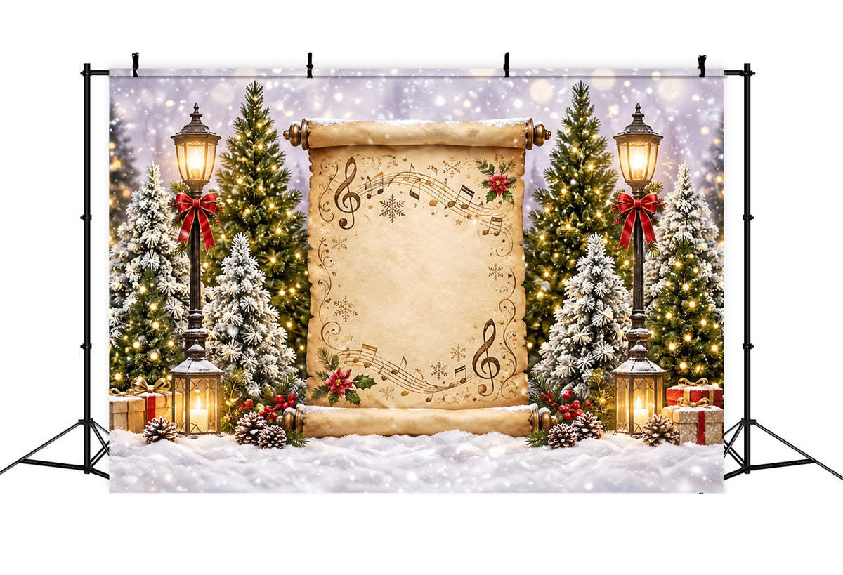 Church Christmas Photo Backdrop Musical Scroll Winter Display Bethlehem Backdrop ZTT69-72